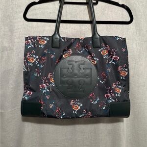 Tory Burch Ella Green Pasley Floral Tote